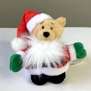 1999 Ganz Kris Santa Bear Small Plush Pull Tab Vibrating Toy Vintage Christmas